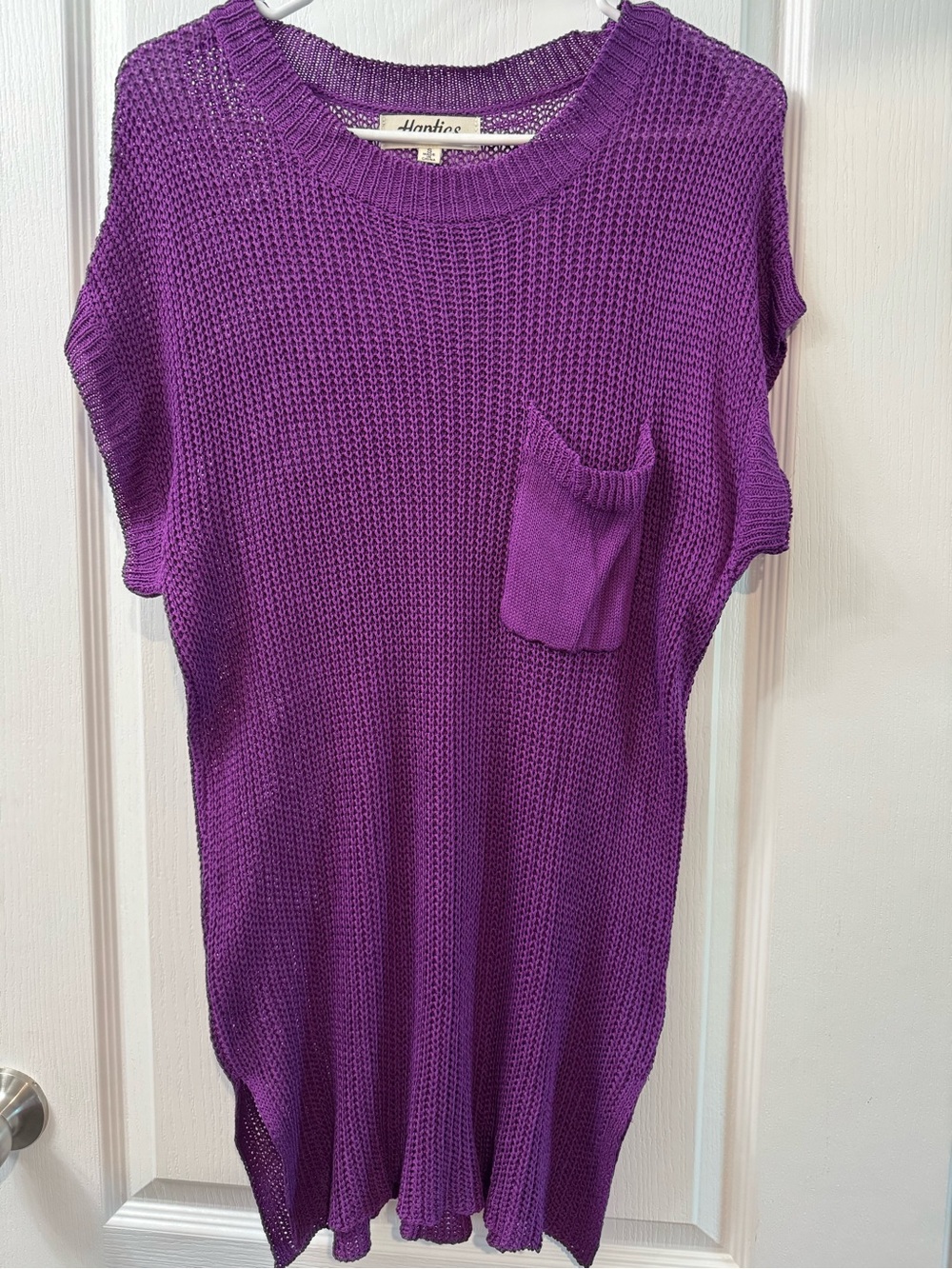 Haptics Purple Knit Pocket Tunic